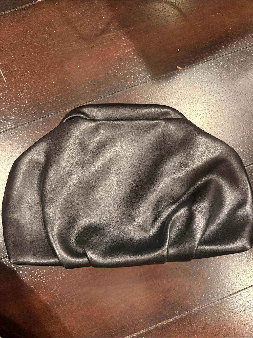 Black Soft Leather Clutch Bag - Minimalist Women's Evening Purse